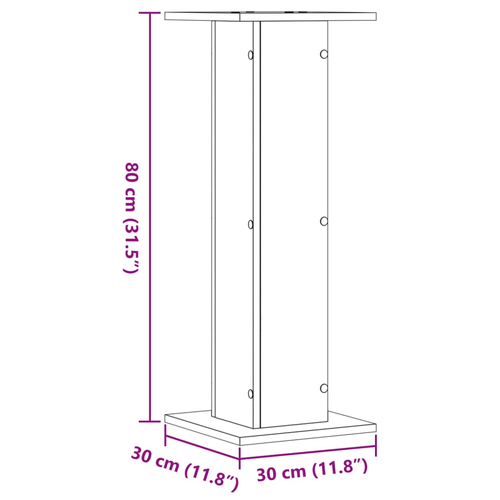 Plant Stands 2 pcs Old Wood 30x30x80 cm Engineered Wood