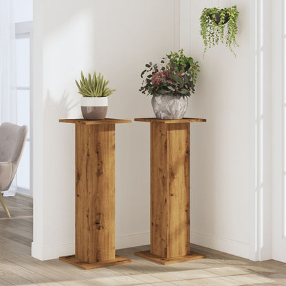 Plant Stands 2 pcs Artisian Oak 30x30x80 cm Engineered Wood