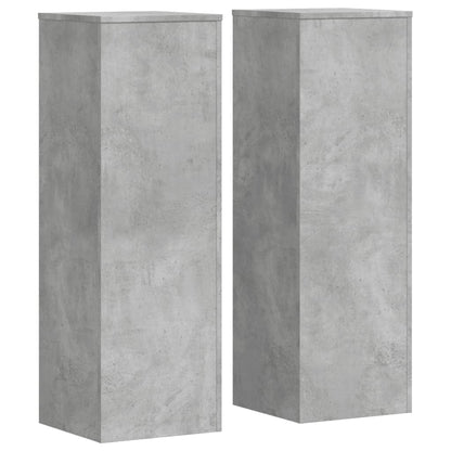 Plant Stands 2 pcs Concrete Grey 33x33x100 cm Engineered Wood