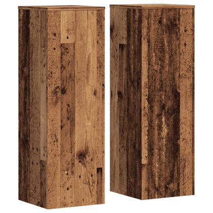 Plant Stands 2 pcs Old Wood 33x33x100 cm Engineered Wood
