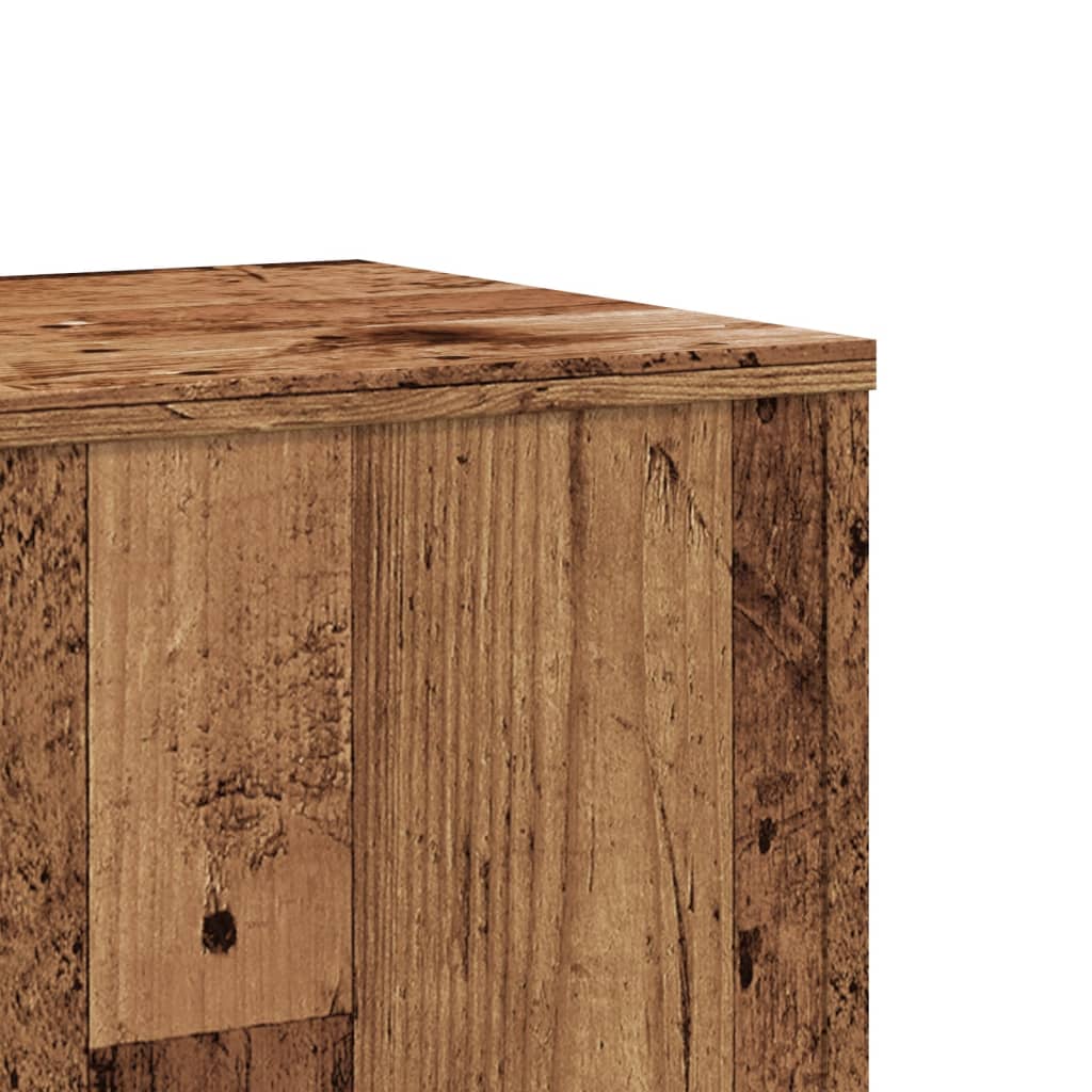 Plant Stands 2 pcs Old Wood 33x33x100 cm Engineered Wood