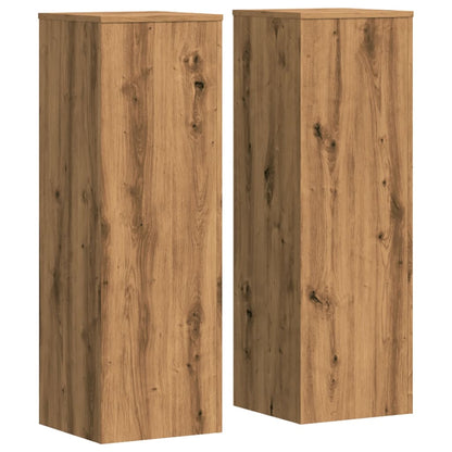 Plant Stands 2 pcs Artisian Oak 33x33x100 cm Engineered Wood