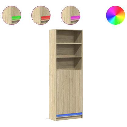 Highboard with LED Sonoma Oak 69x32.5x200 cm Engineered Wood