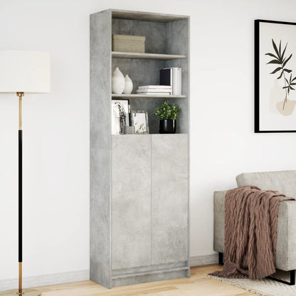 Highboard with LED Concrete Grey 69x32,5x200 cm Engineered Wood