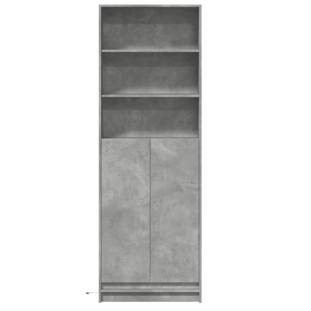 Highboard with LED Concrete Grey 69x32,5x200 cm Engineered Wood