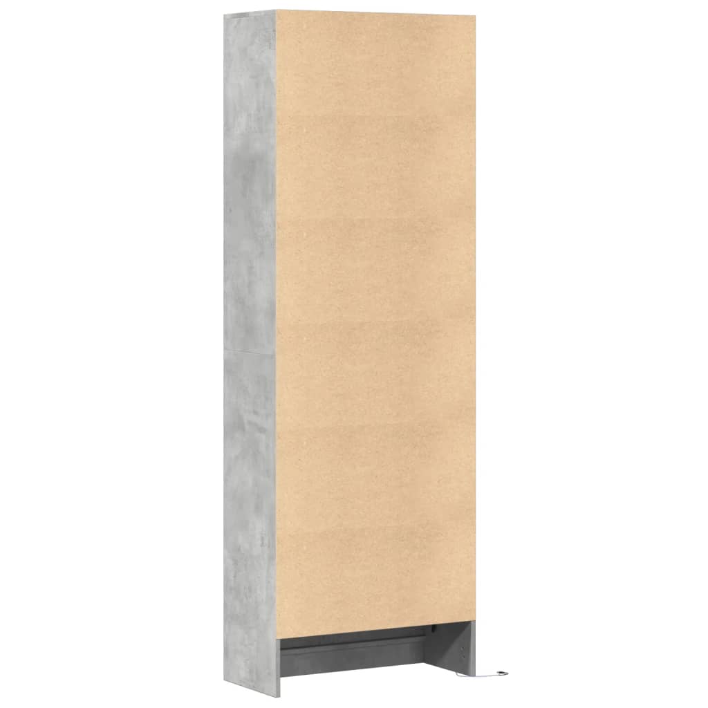 Highboard with LED Concrete Grey 69x32,5x200 cm Engineered Wood