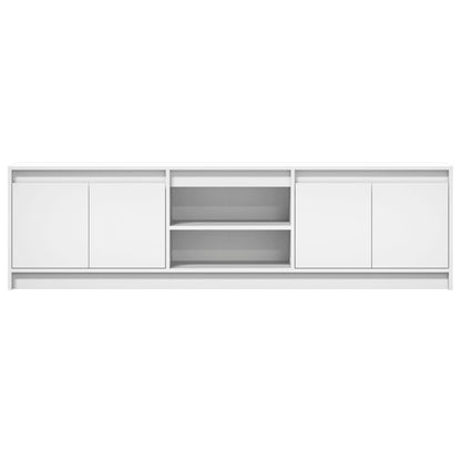 TV Cabinet with LED White 180x34x50 cm Engineered Wood