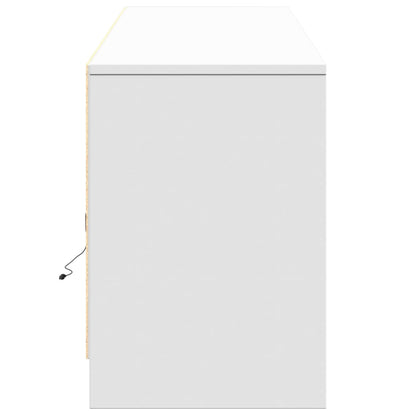 TV Cabinet with LED White 180x34x50 cm Engineered Wood