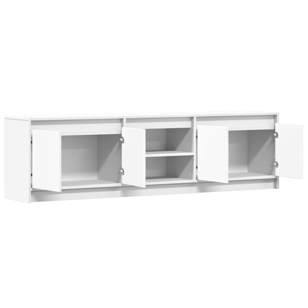 TV Cabinet with LED White 180x34x50 cm Engineered Wood