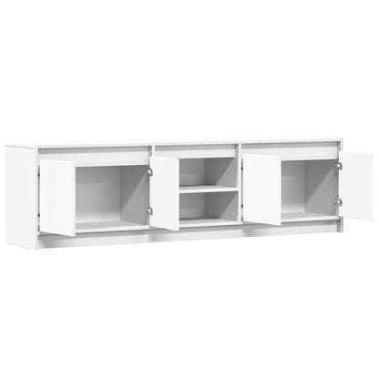 TV Cabinet with LED White 180x34x50 cm Engineered Wood