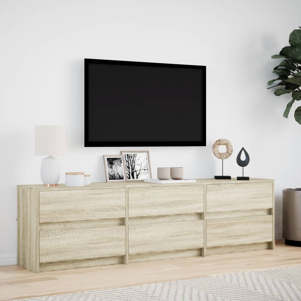 TV Cabinet with LED Sonoma Oak 180x34x50 cm Engineered Wood