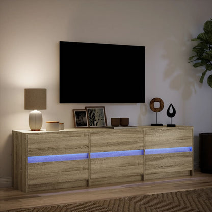 TV Cabinet with LED Sonoma Oak 180x34x50 cm Engineered Wood