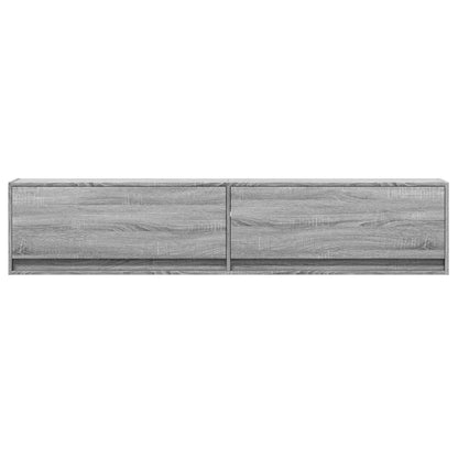 TV Wall Cabinet with LED Grey Sonoma 180x31x38 cm