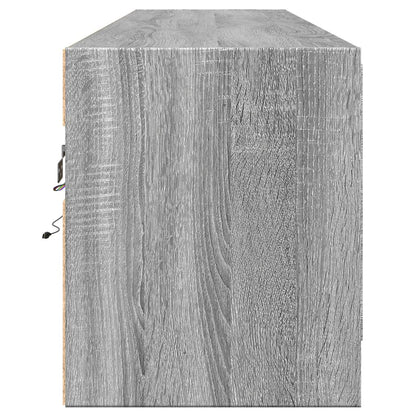 TV Wall Cabinet with LED Grey Sonoma 180x31x38 cm