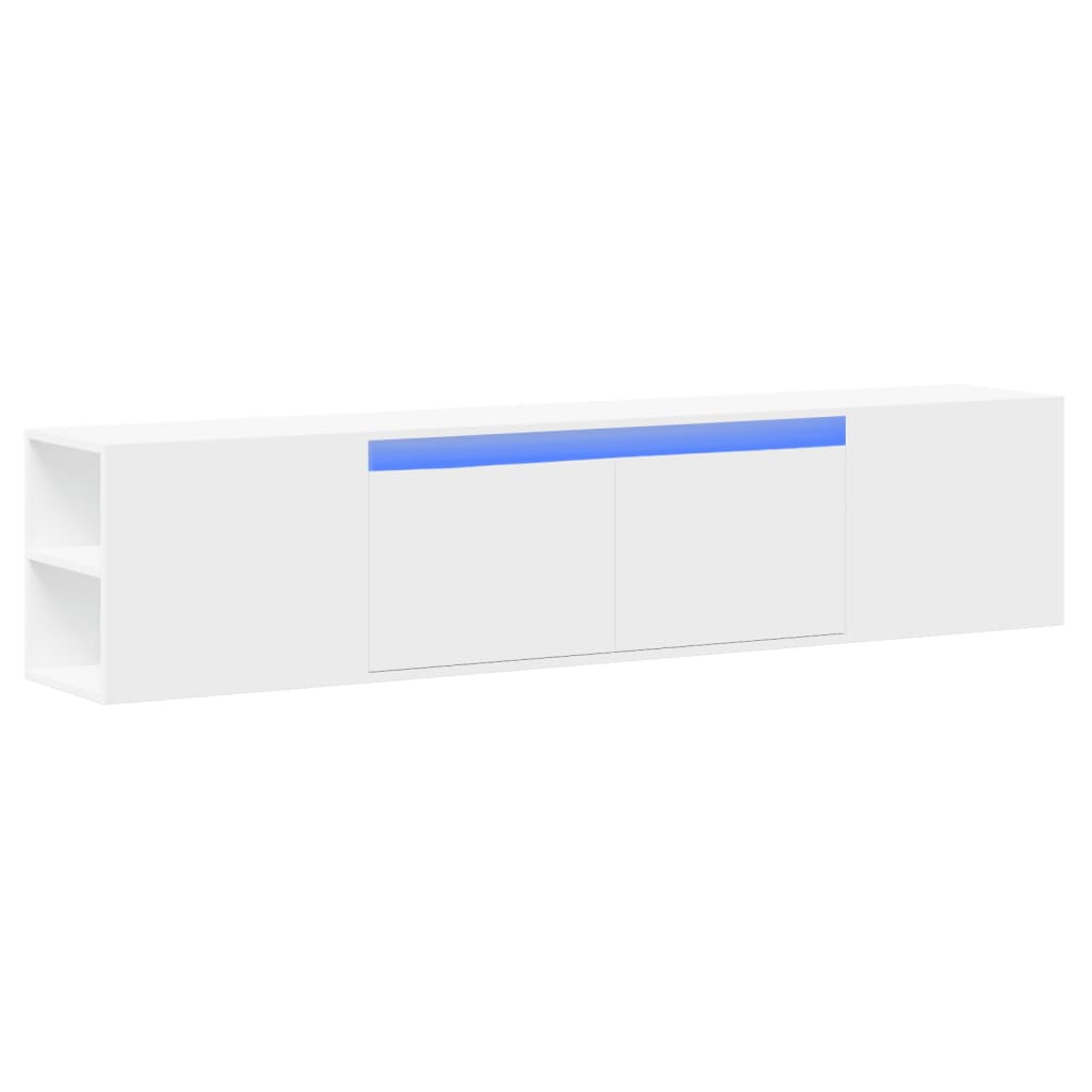 TV Wall Cabinet with LED White 180x31x39.5 cm