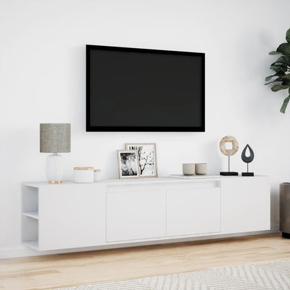 TV Wall Cabinet with LED White 180x31x39,5 cm