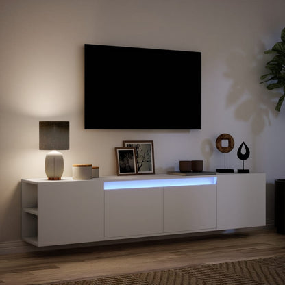 TV Wall Cabinet with LED White 180x31x39.5 cm