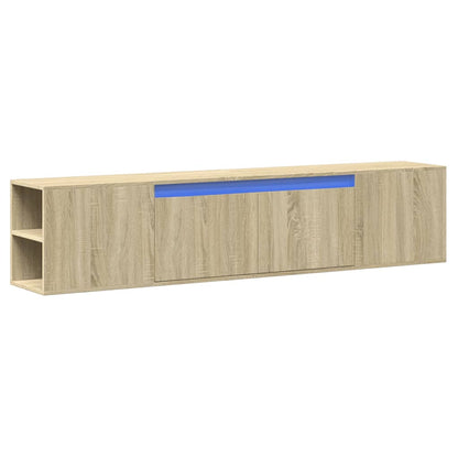 TV Wall Cabinet with LED Sonoma Oak 180x31x39,5 cm