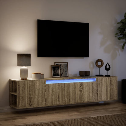 TV Wall Cabinet with LED Sonoma Oak 180x31x39,5 cm