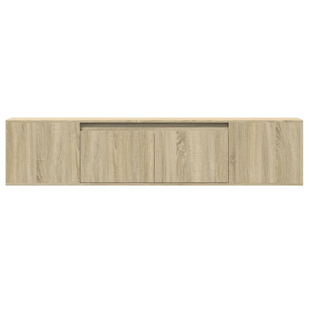 TV Wall Cabinet with LED Sonoma Oak 180x31x39,5 cm