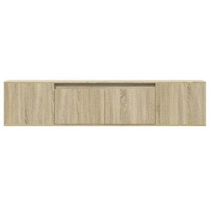 TV Wall Cabinet with LED Sonoma Oak 180x31x39,5 cm