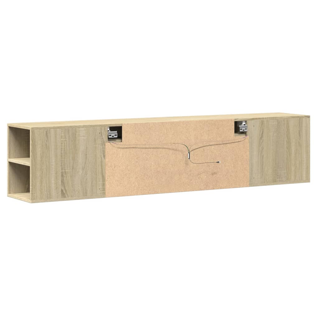 TV Wall Cabinet with LED Sonoma Oak 180x31x39,5 cm