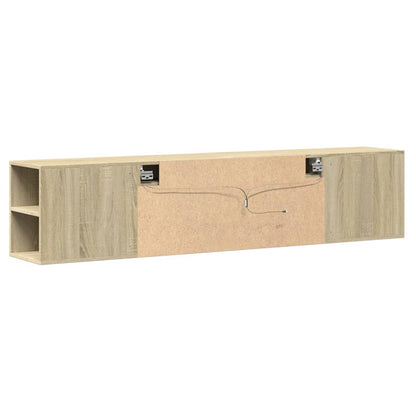 TV Wall Cabinet with LED Sonoma Oak 180x31x39,5 cm