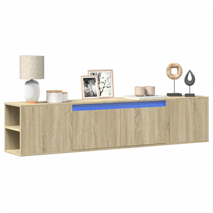 TV Wall Cabinet with LED Sonoma Oak 180x31x39,5 cm