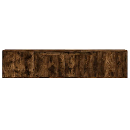 TV Wall Cabinet with LED Smoked Oak 180x31x39.5 cm