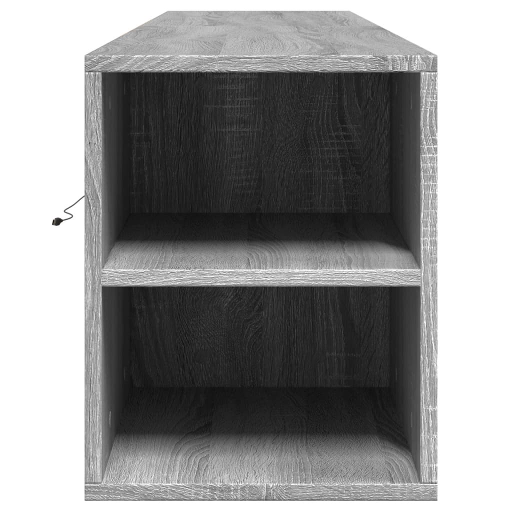 TV Wall Cabinet with LED Grey Sonoma 180x31x39.5 cm