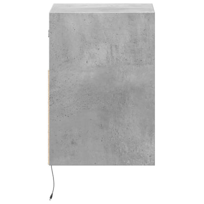 Wall-mounted Bedside Cabinets with LED 2 pcs Concrete Grey
