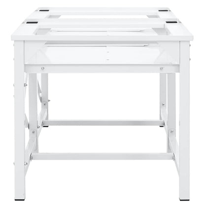 Double Washing Machine Pedestal with Pull-Out Shelves White