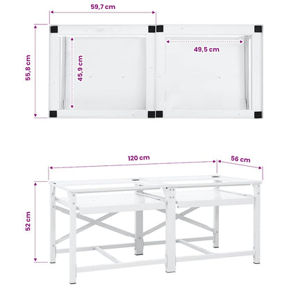 Double Washing Machine Pedestal with Pull-Out Shelves White