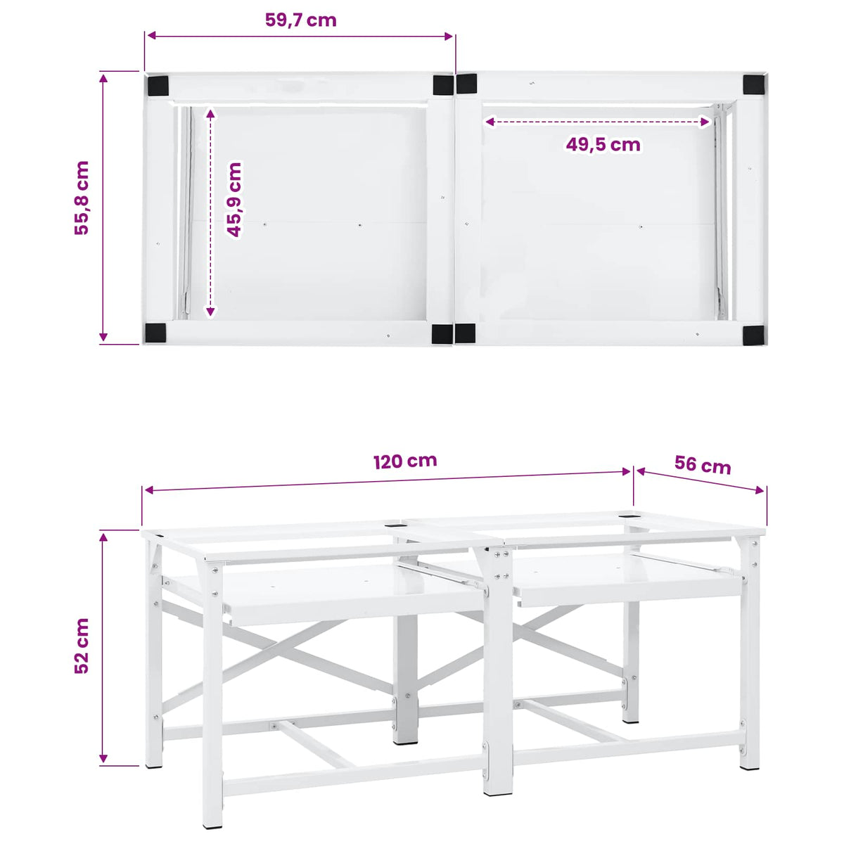Washing Machine Pedestal White Steel