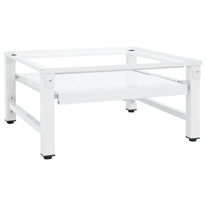 Washing Machine Pedestal with Pull-out Shelf White