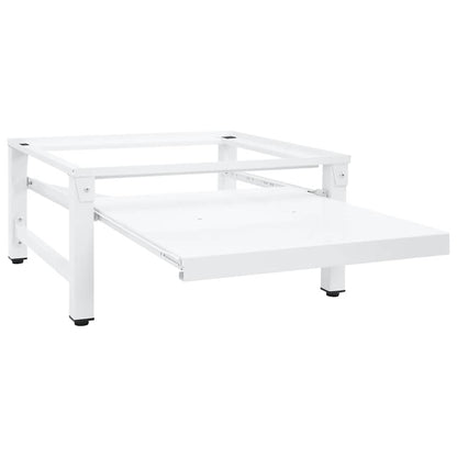 Washing Machine Pedestal with Pull-out Shelf White
