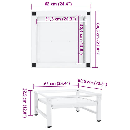 Washing Machine Pedestal with Pull-out Shelf White