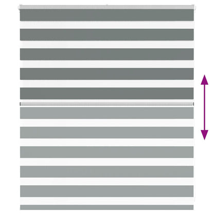 Zebra Blind Dark Grey 125x100 cm Fabric Width 120.9 cm Polyester