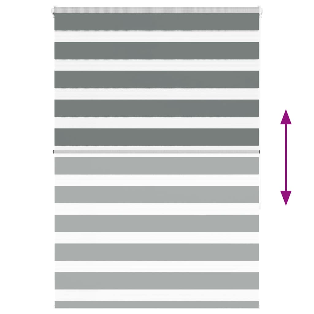 Zebra Blind Dark Grey 110x150 cm Fabric Width 105.9 cm Polyester