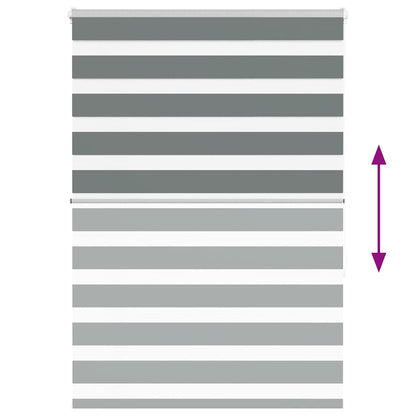 Zebra Blind Dark Grey 130x150 cm Fabric Width 125.9 cm Polyester