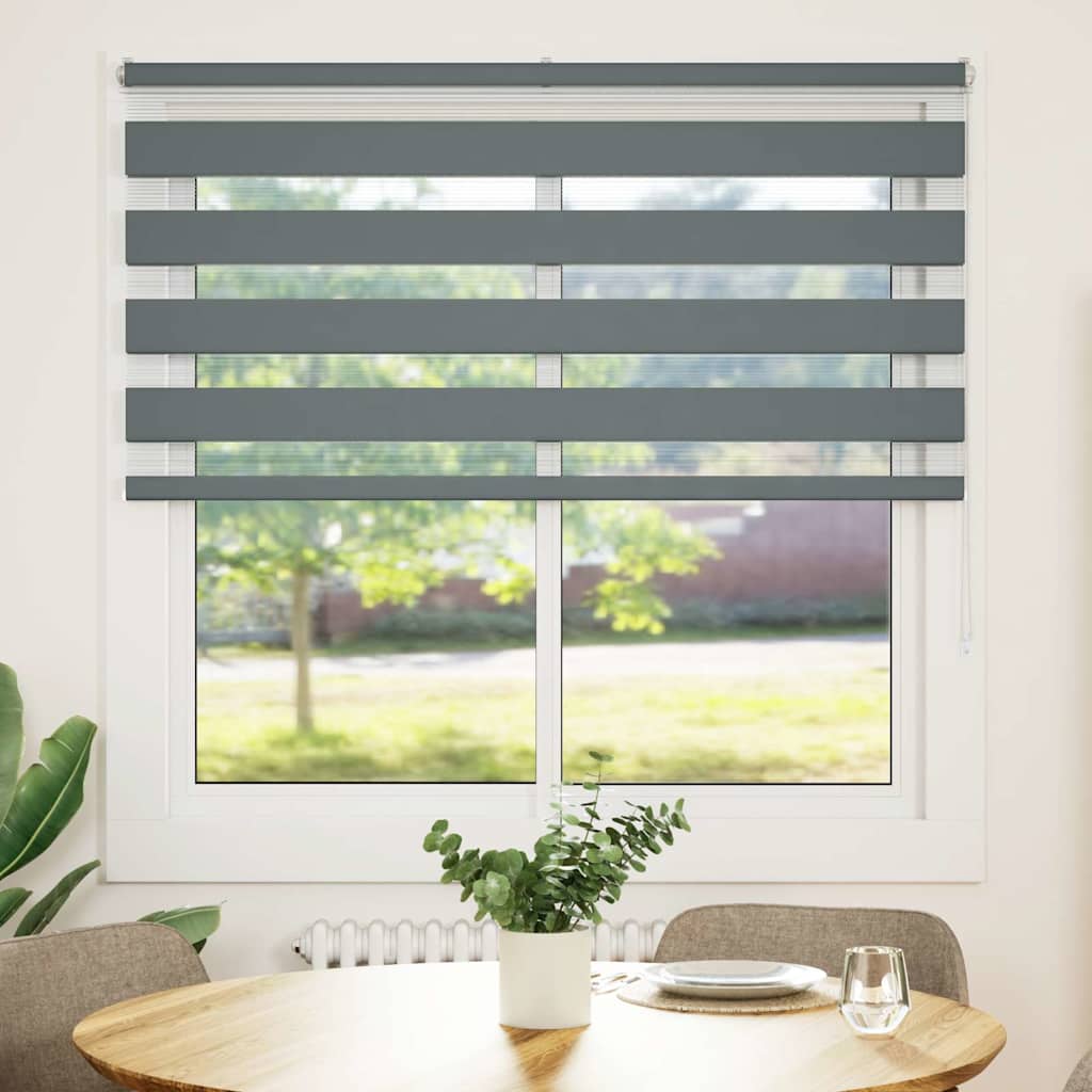 Zebra Blind Dark Grey 150x150cm Fabric Width 145.9 cm Polyester