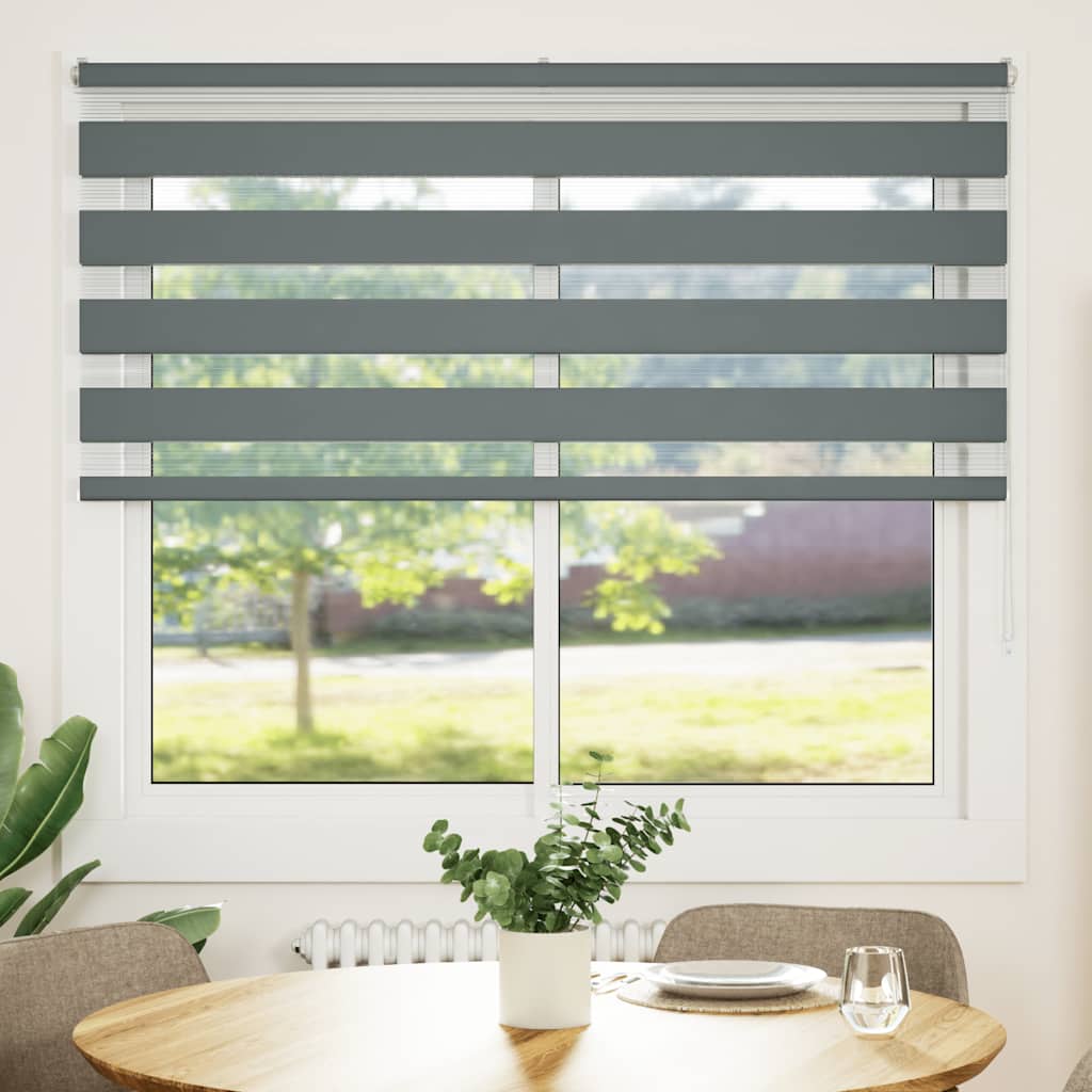Zebra Blind Dark Grey 160x150cm Fabric Width 155.9 cm Polyester
