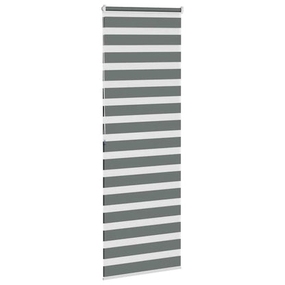 Zebra Blind Dark Grey 80x200 cm Fabric Width 75.9 cm Polyester
