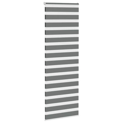 Zebra Blind Dark Grey 80x200 cm Fabric Width 75.9 cm Polyester