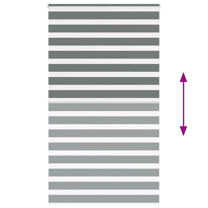 Zebra Blind Dark Grey 125x200 cm Fabric Width 120.9 cm Polyester