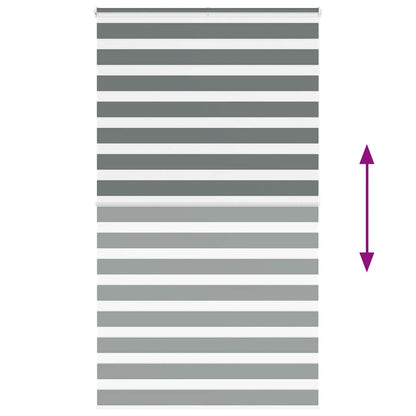 Zebra Blind Dark Grey 130x200 cm Fabric Width 125.9 cm Polyester