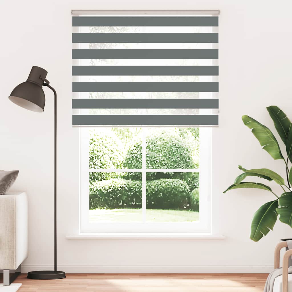 Zebra Blind Dark Grey 140x200cm Fabric Width 135.9 cm Polyester
