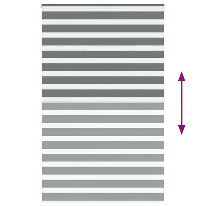 Zebra Blind Dark Grey 140x200cm Fabric Width 135.9 cm Polyester