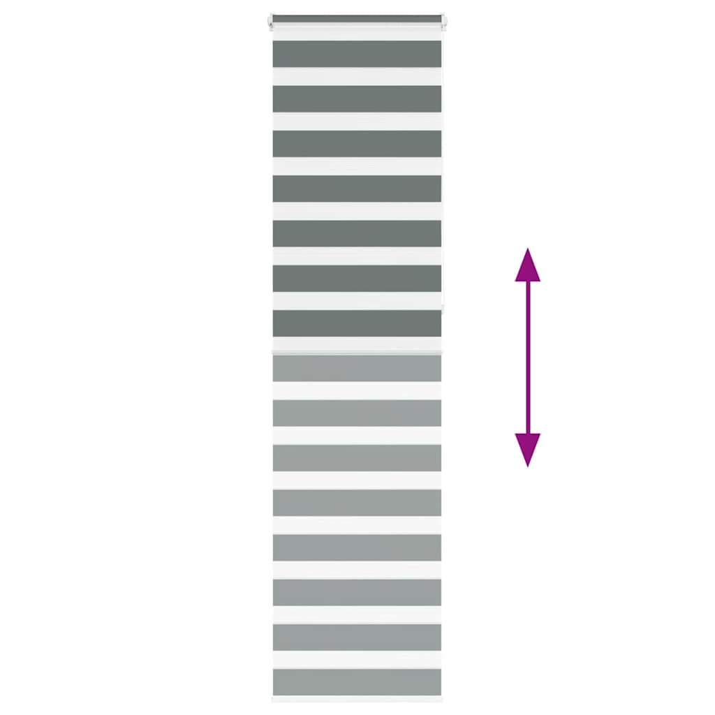 Zebra Blind Dark Grey 60x230 cm Fabric Width 55.9 cm Polyester