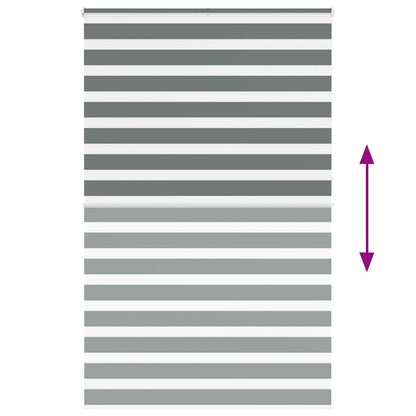 Zebra Blind Dark Grey 140x230 cm Fabric Width 135.9 cm Polyester